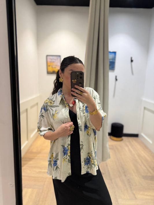 Blouse à fleurs hawaïennes XL
