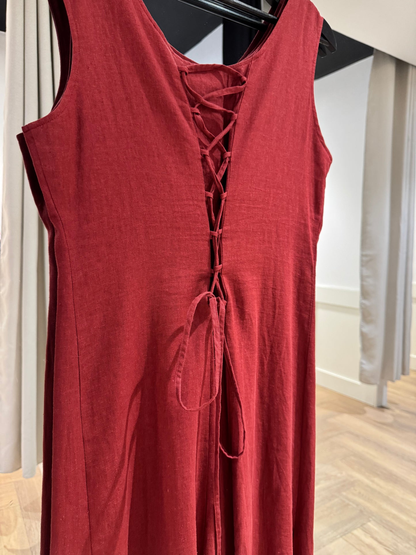 Robe longue d’été vintage en lin L