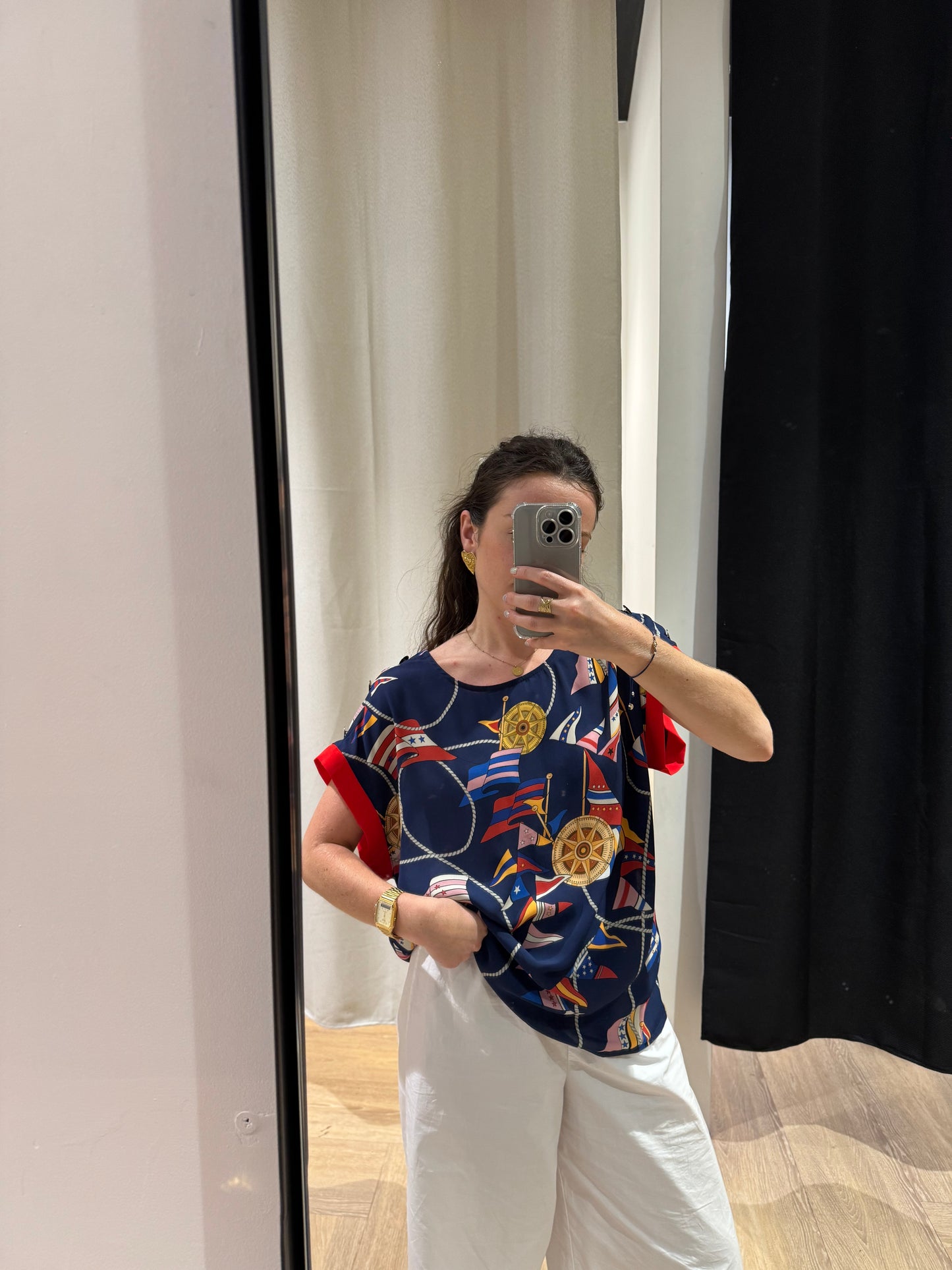 Blouse fluide à motifs M/L