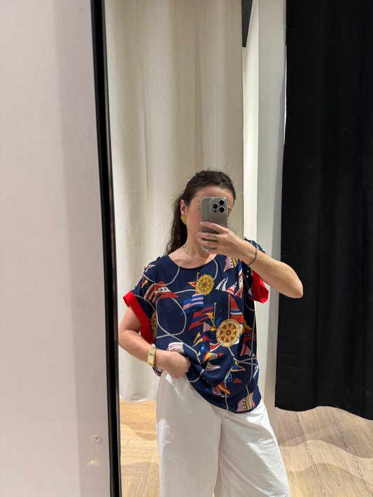 Blouse fluide à motifs M/L