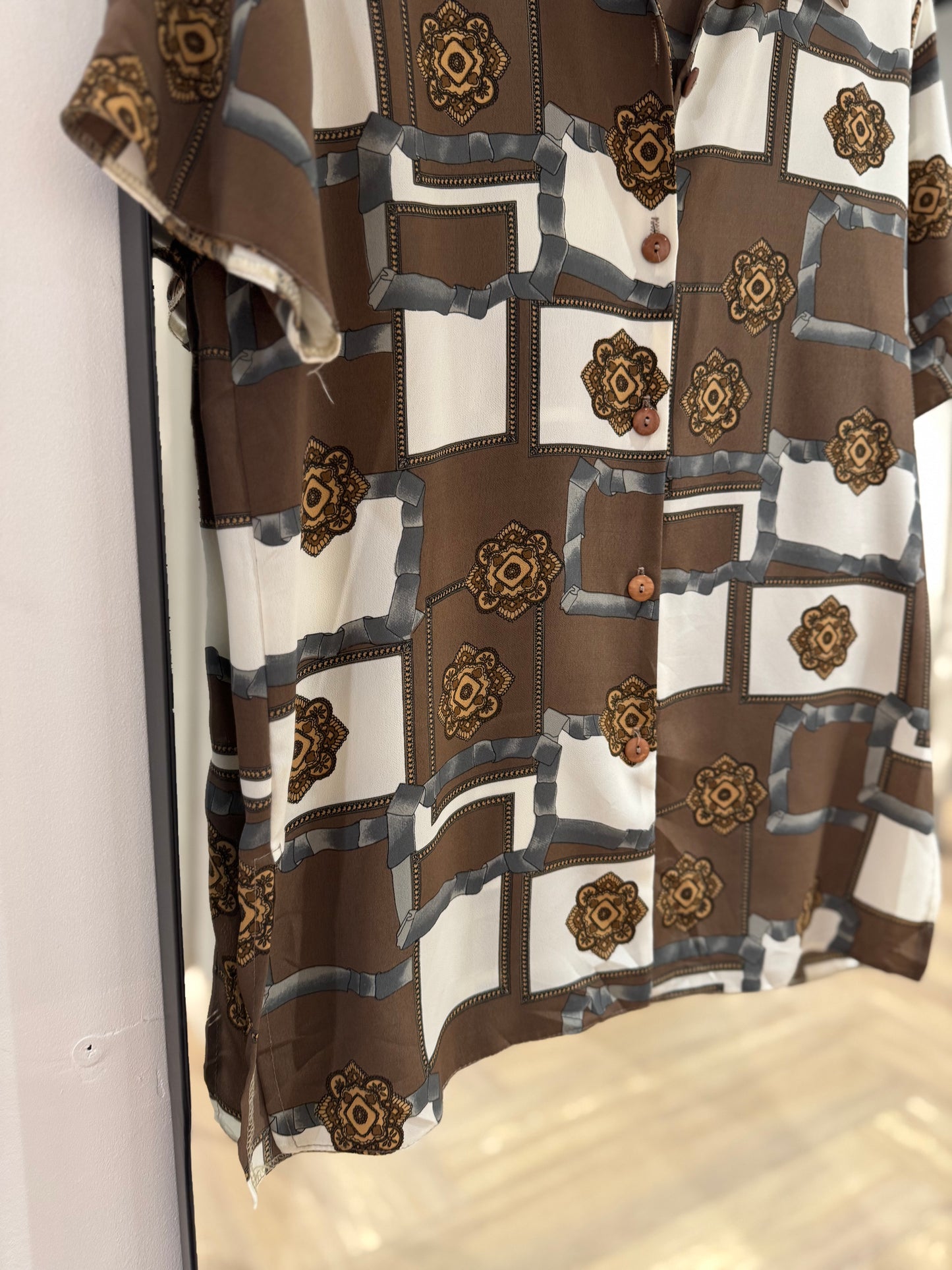 Blouse vintage à motifs XL