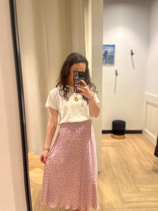 Jupe satinée à motifs M