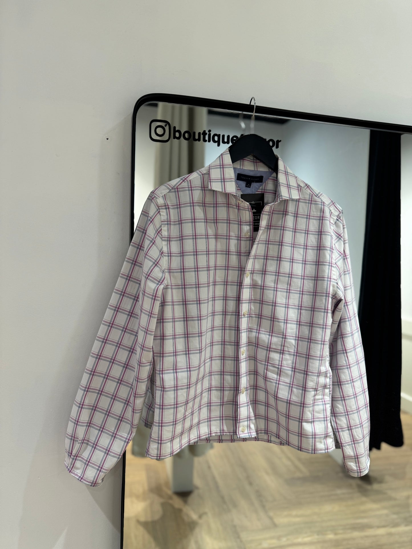 Chemise upcyclée Tommy Hilfiger à carreaux M/L