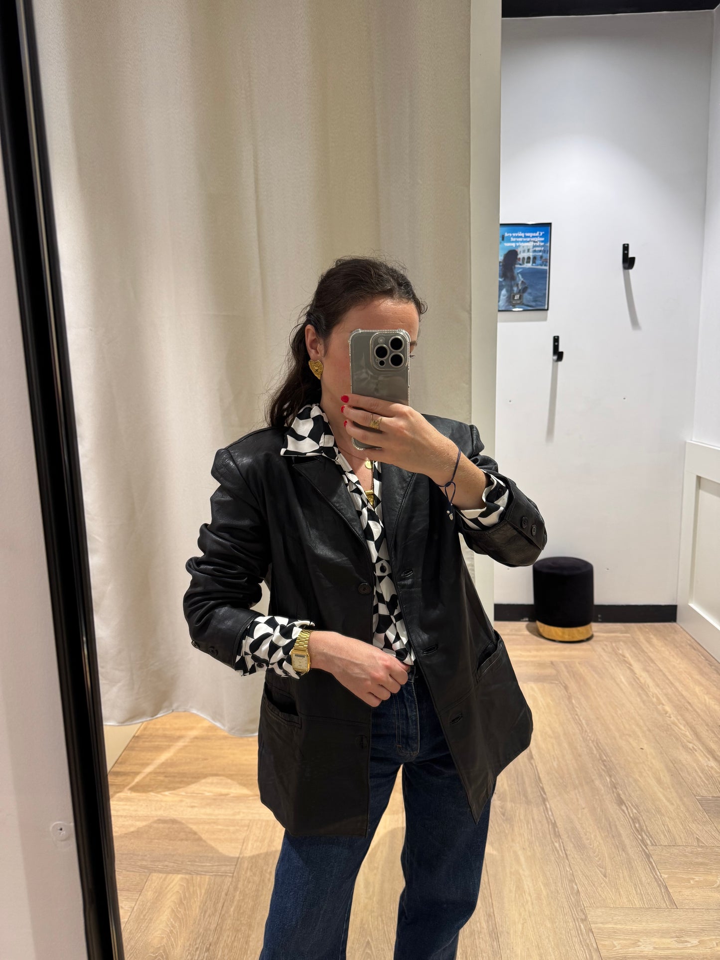 Blazer en cuir vintage M