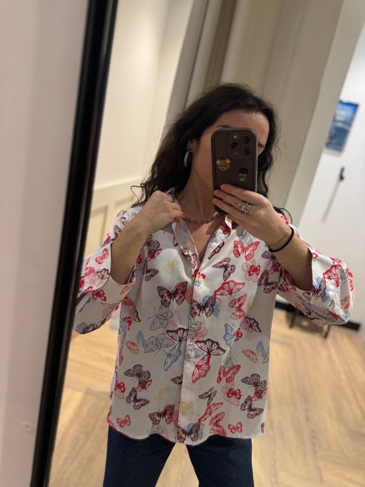 Chemise à motifs papillons M