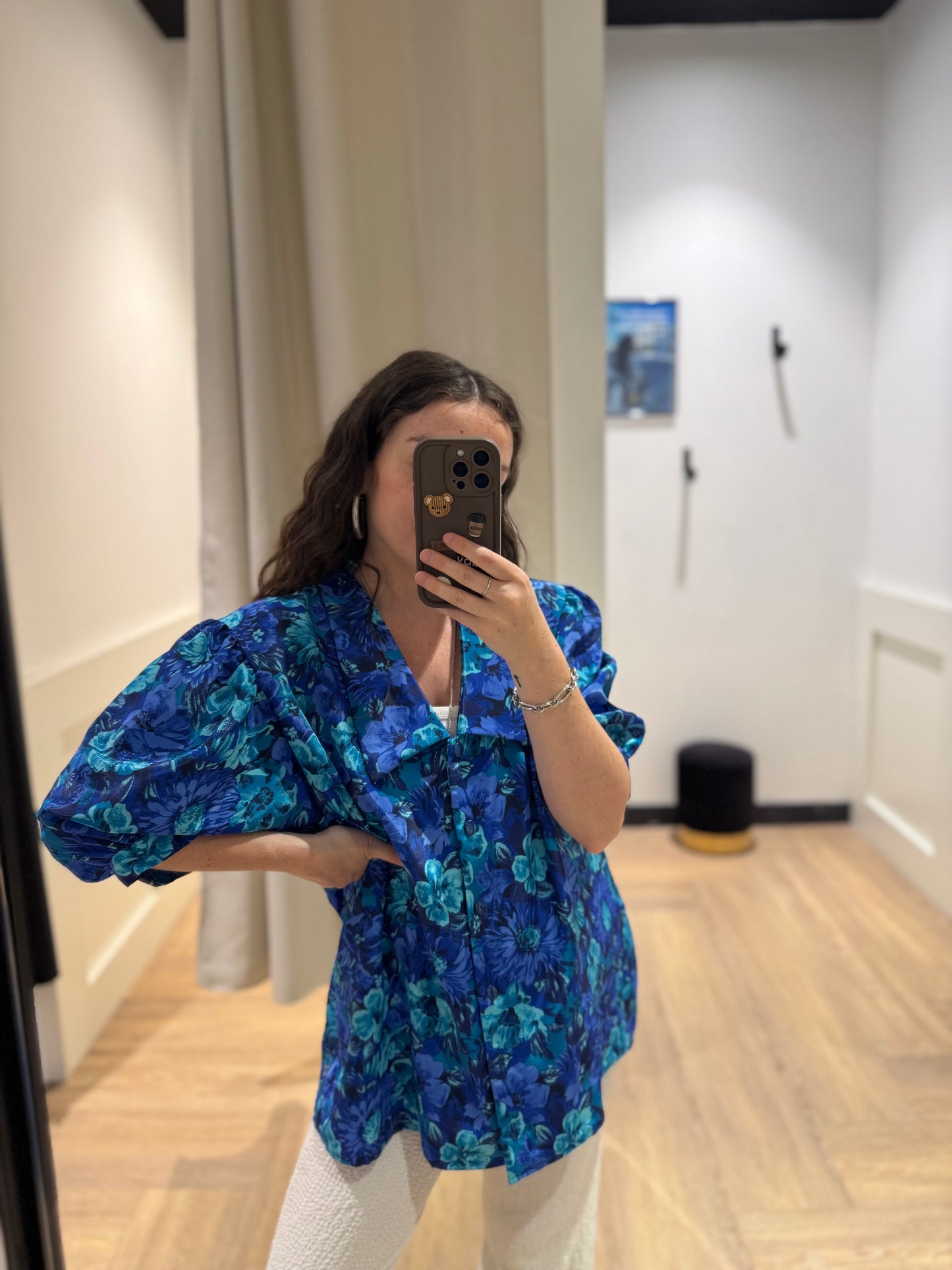 Blouse vintage à fleurs XXL