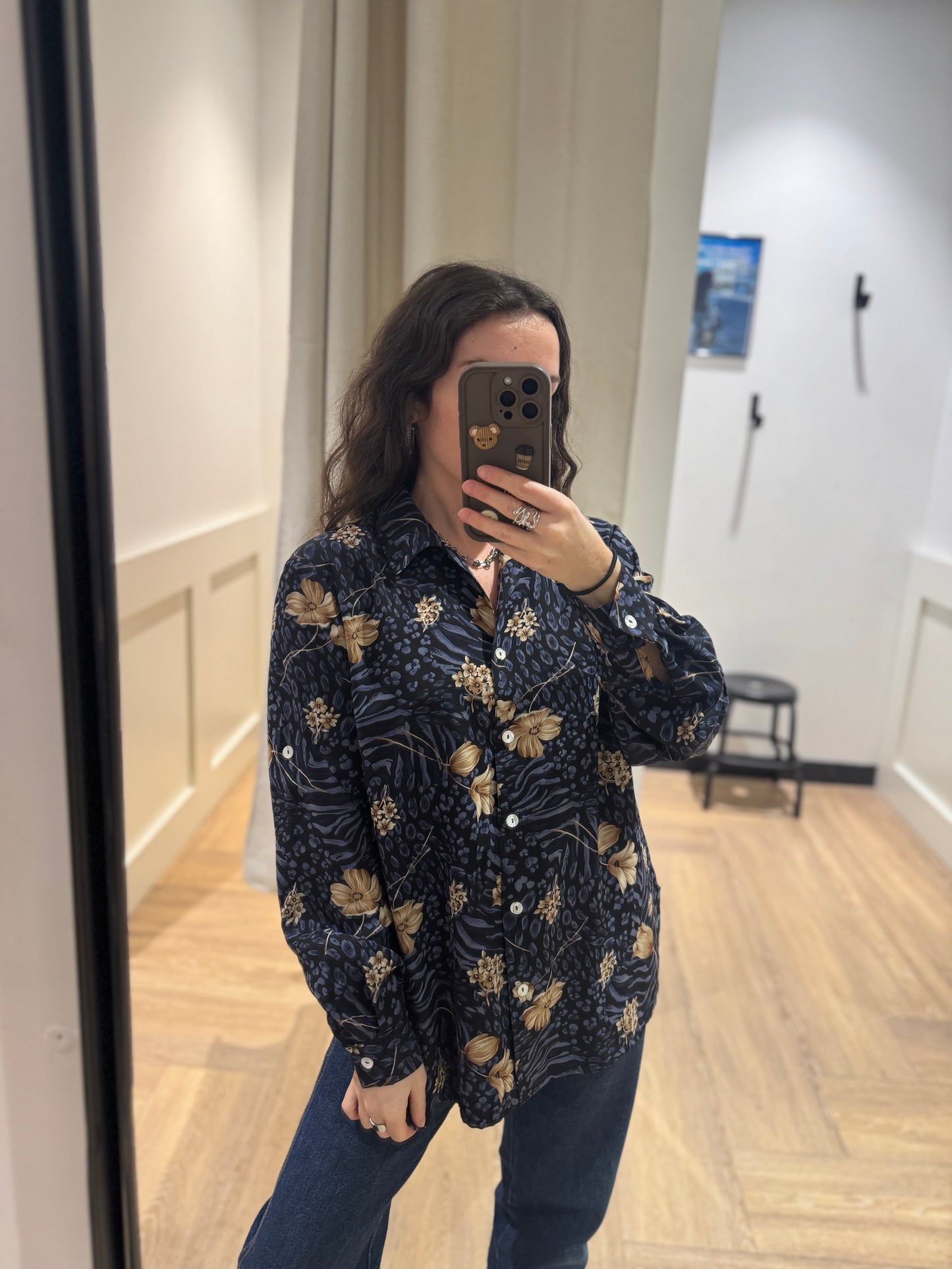 Blouse vintage à fleurs XL