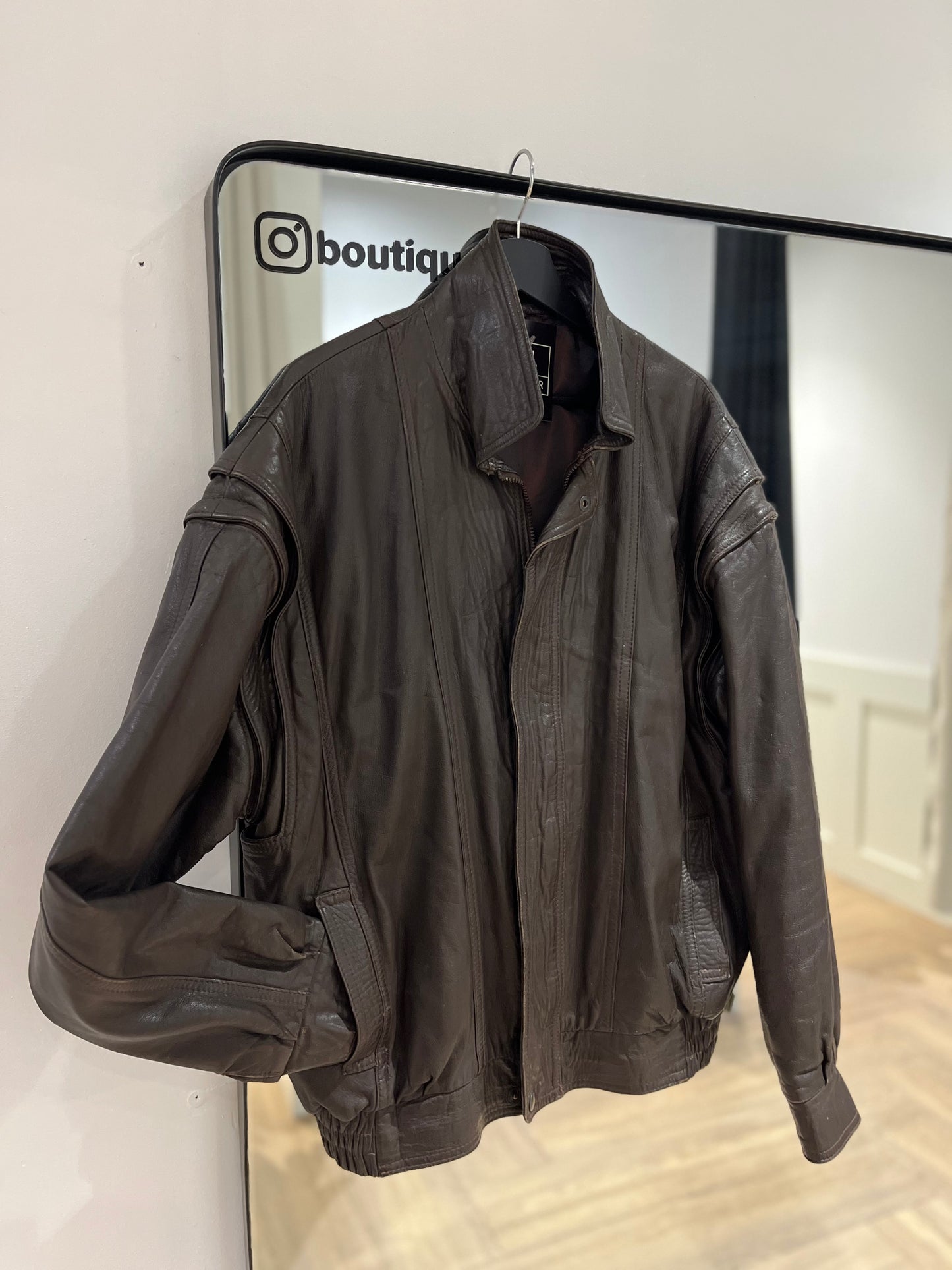 Veste en cuir marron L