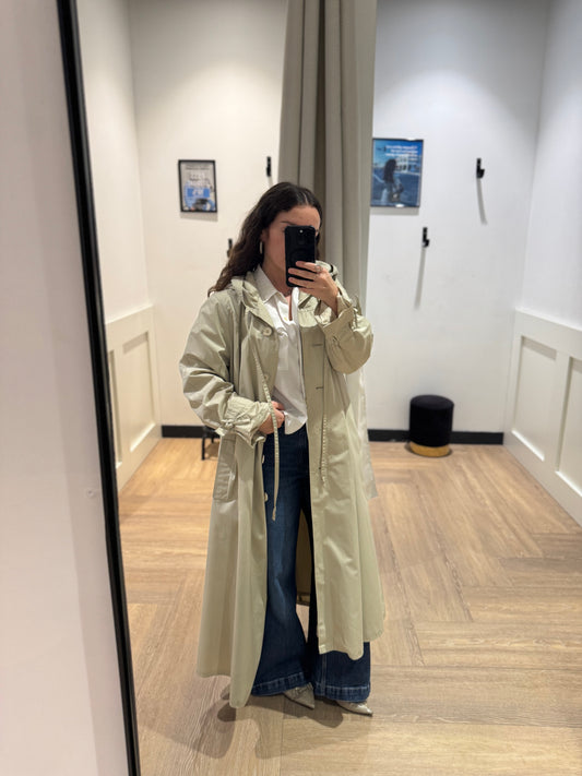 Trench vintage à capuche S