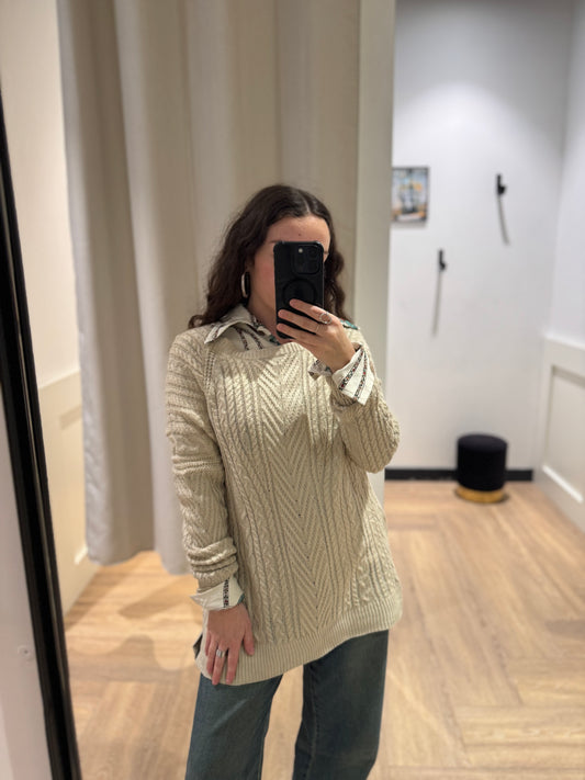 Pull long beige S