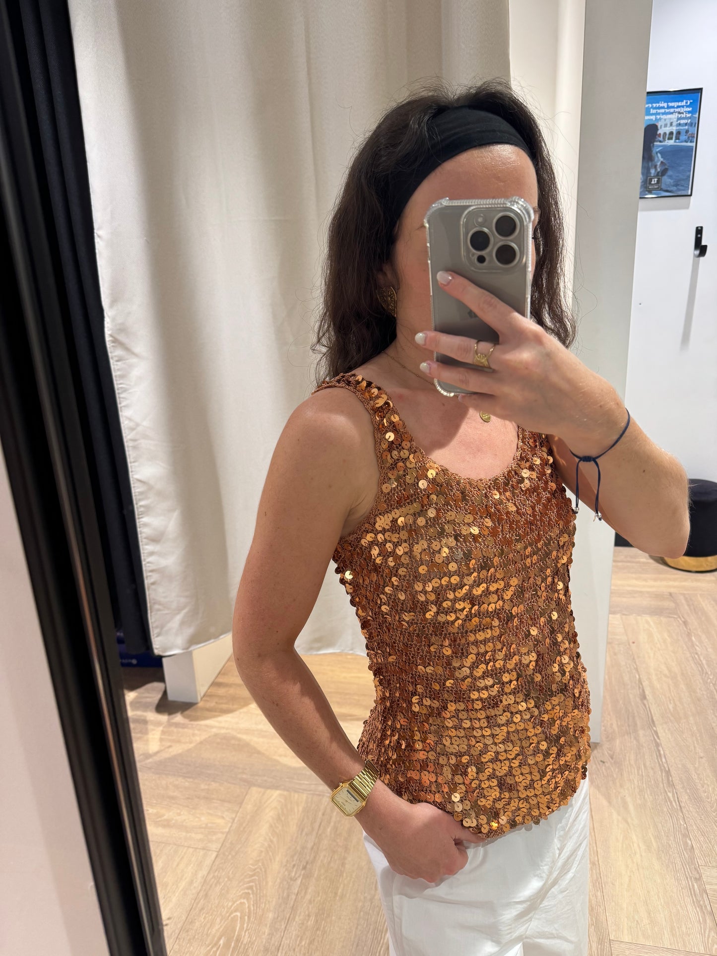 Top débardeur à sequins S