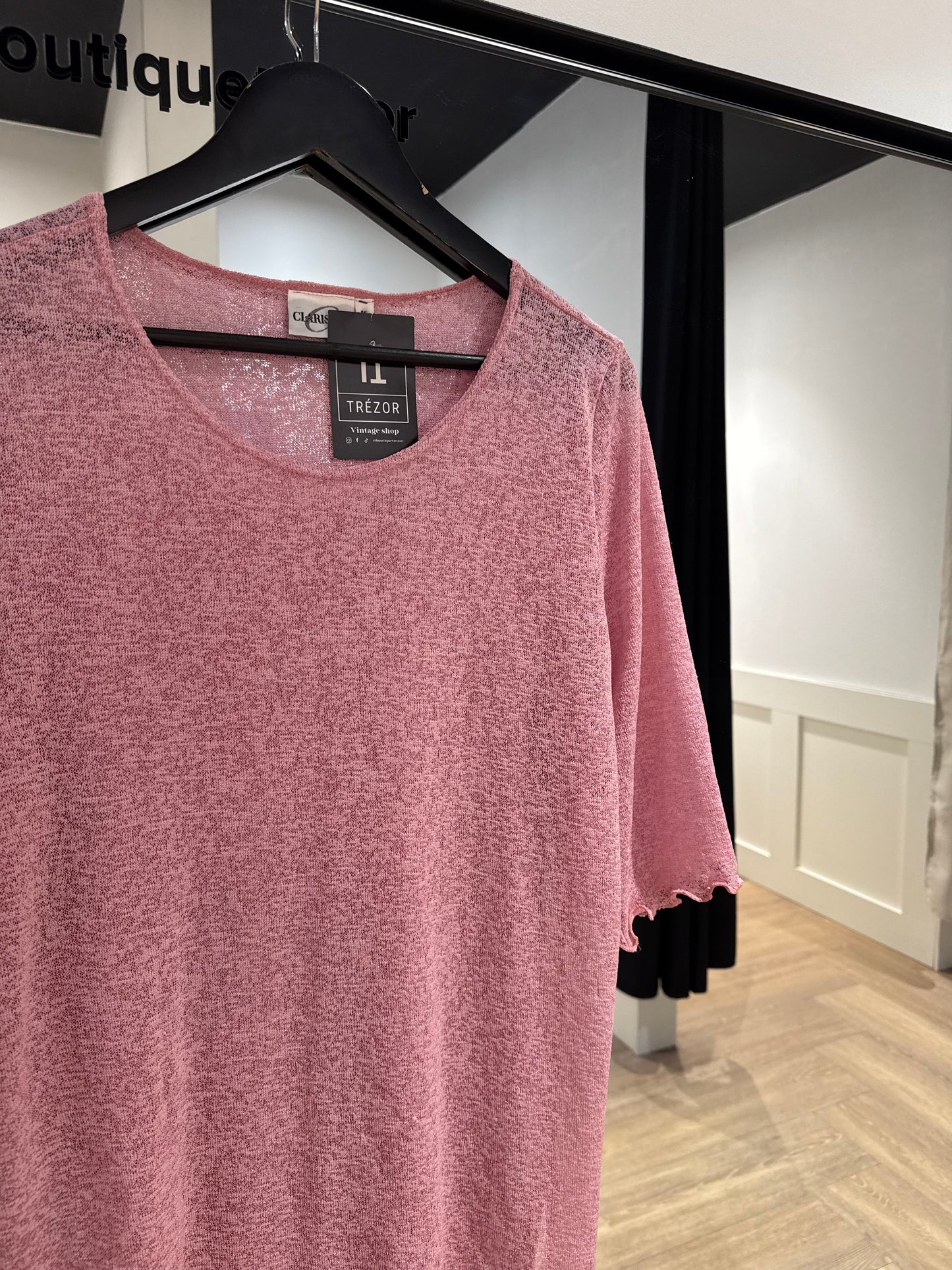 Top en maille rose L