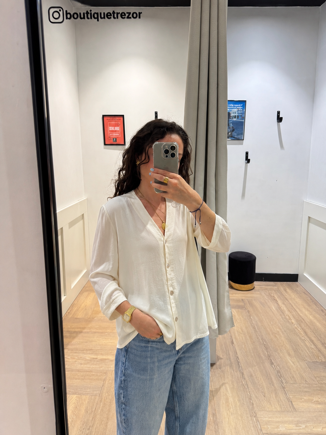 Blouse fluide écrue M