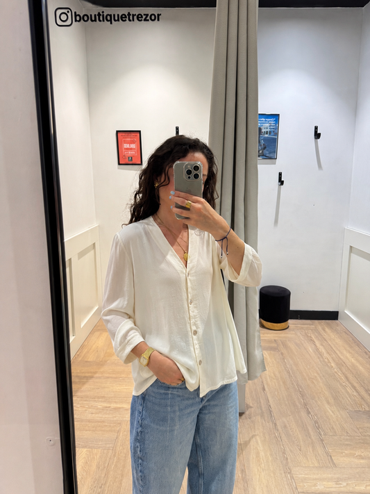 Blouse fluide écrue M
