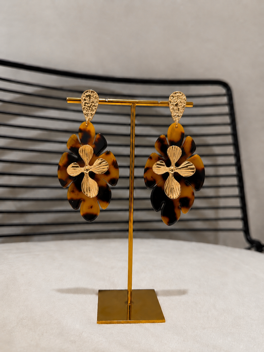 Boucles d’oreille dorées léopard