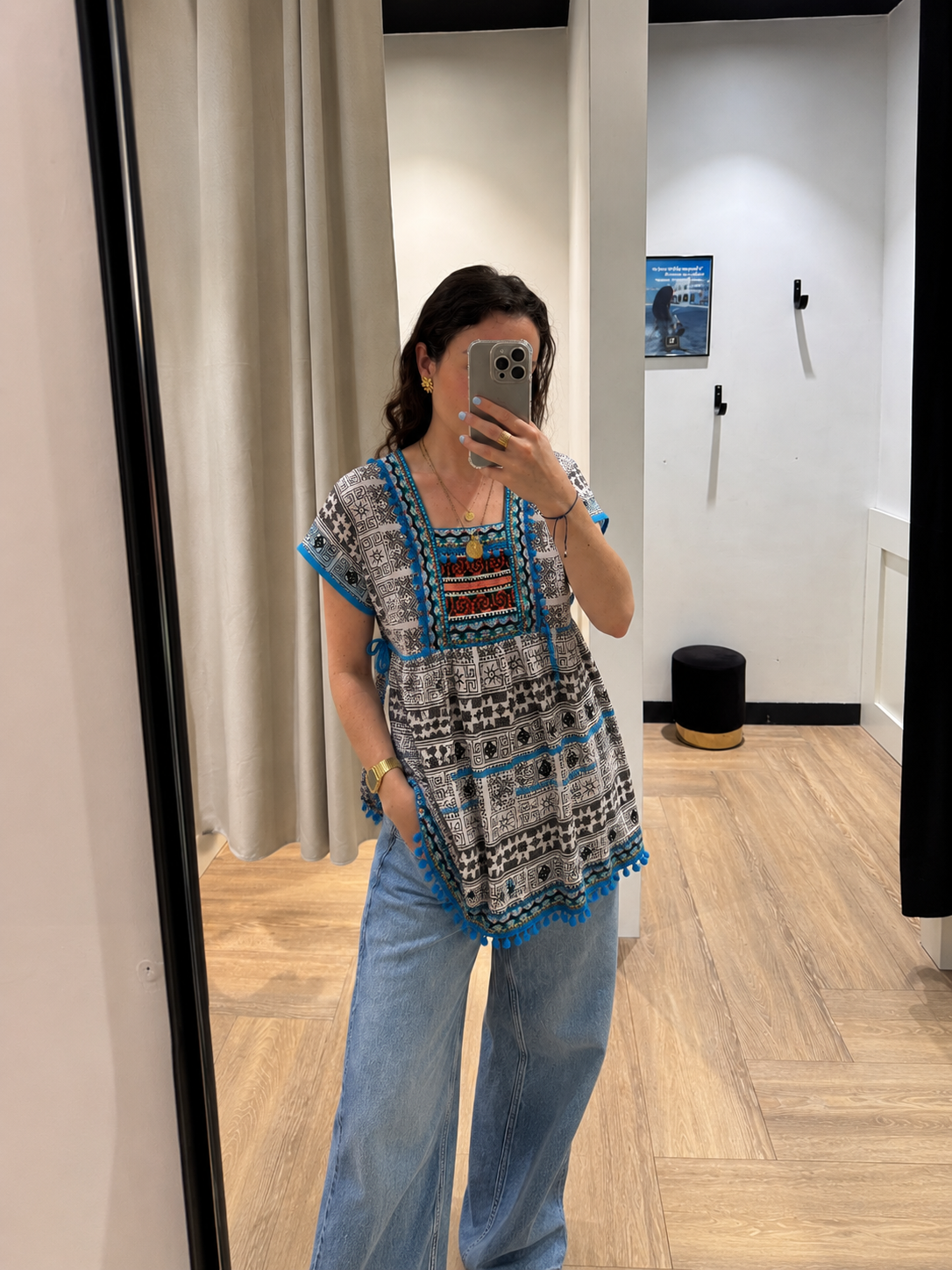 Blouse d’été à motifs géométriques S