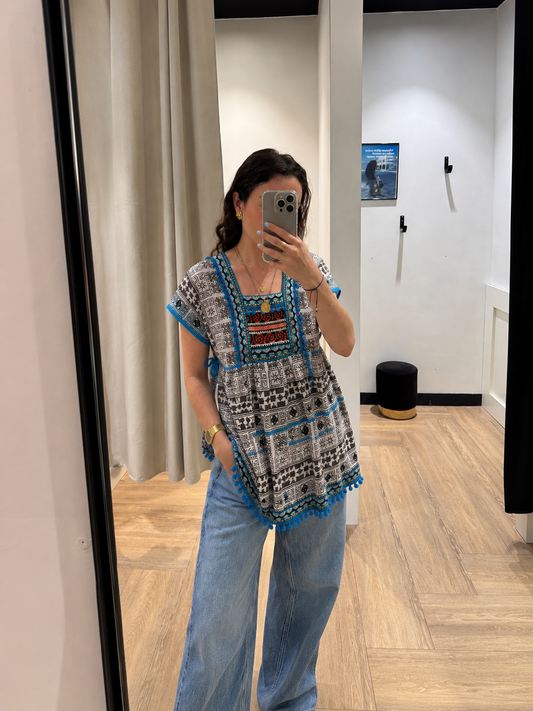 Blouse d’été à motifs géométriques S
