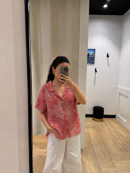 Blouse vintage à motifs M