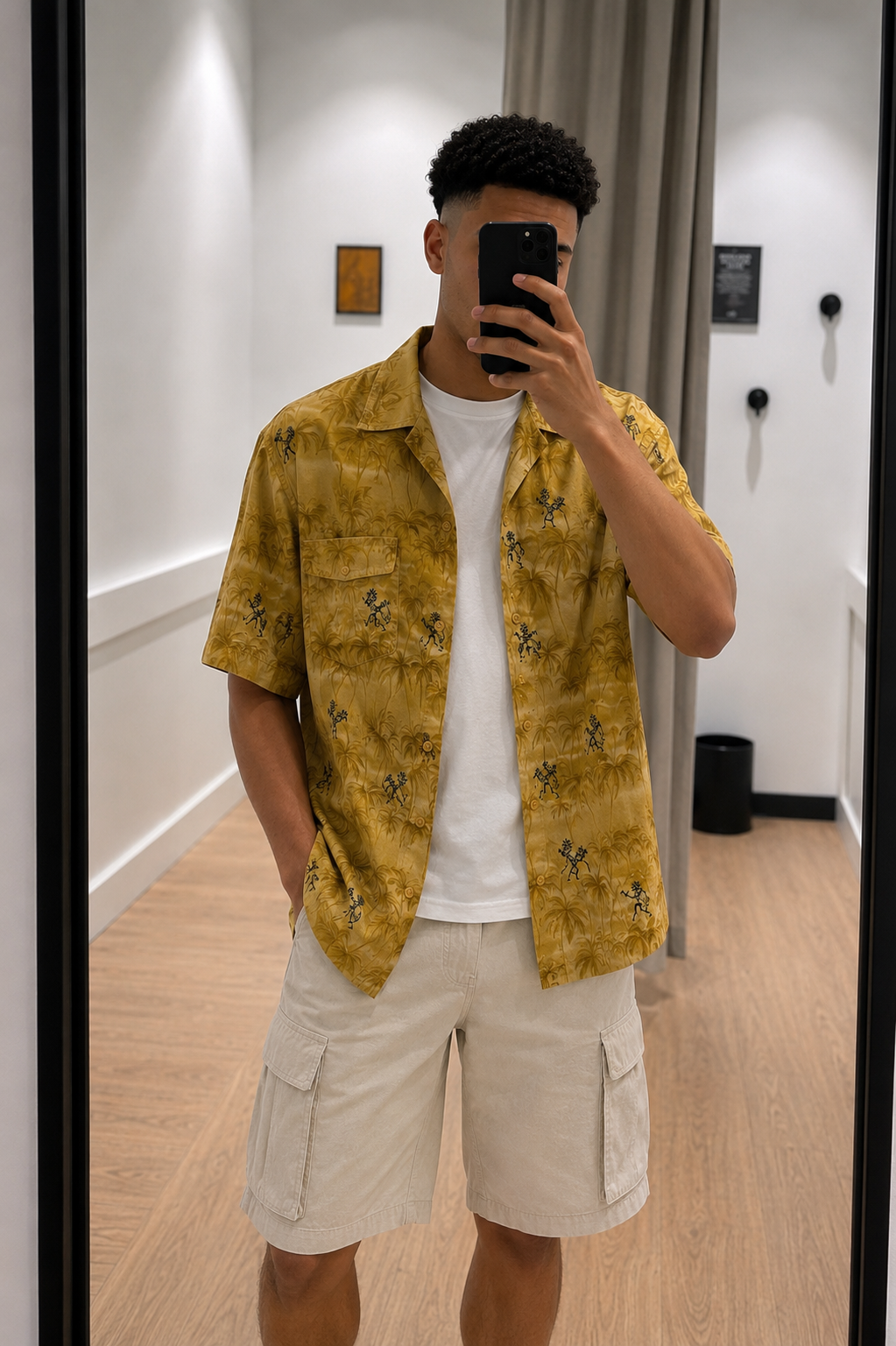 Chemise d’été homme à motifs palmiers XL