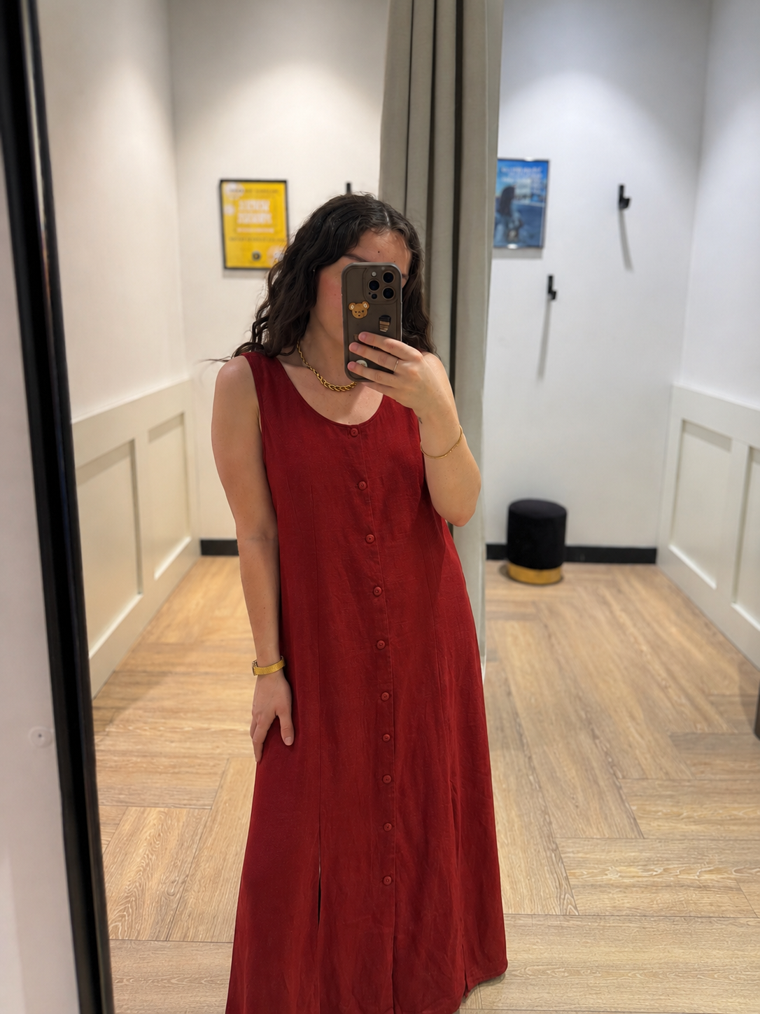 Robe longue d’été vintage en lin L