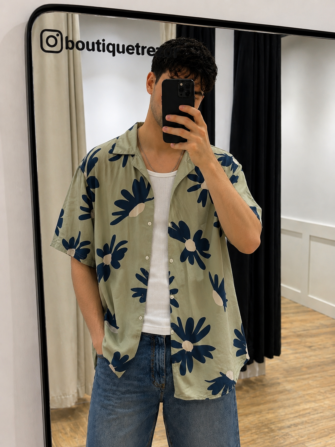 Chemise d’été homme à fleurs M