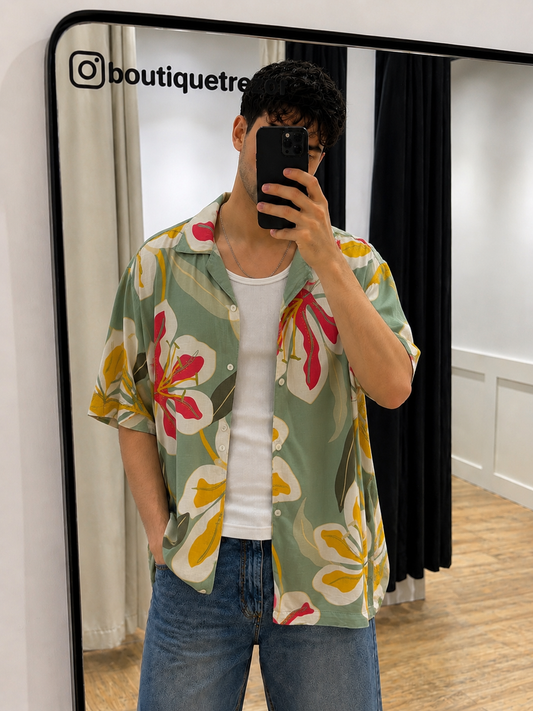 Chemise d’été homme à fleurs L