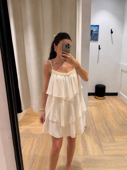 Robe courte d’été à volants M