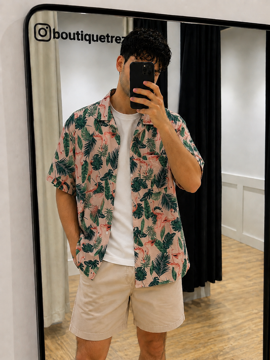 Chemise d’été hawaïenne homme XS
