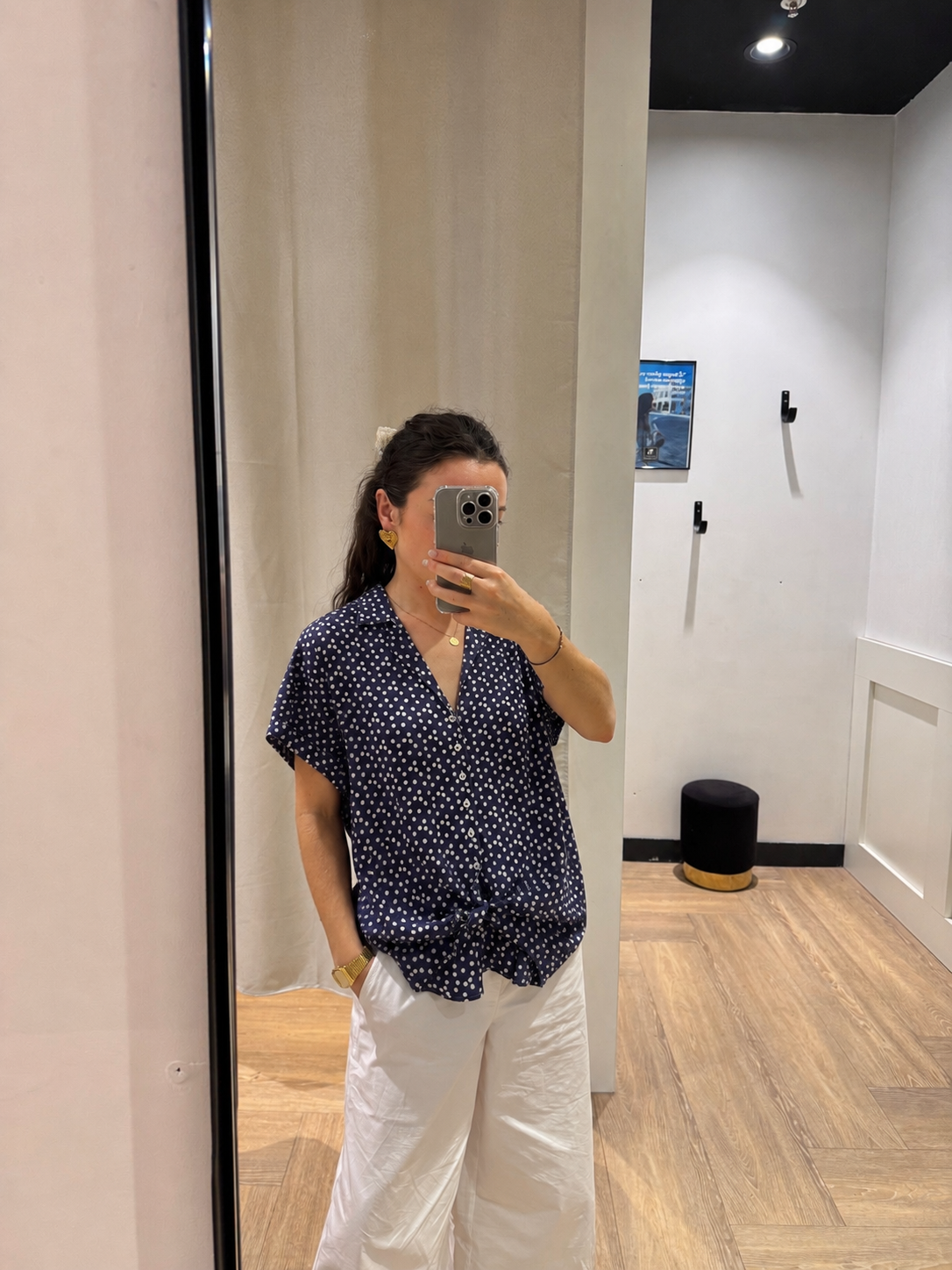 Blouse vintage à pois L