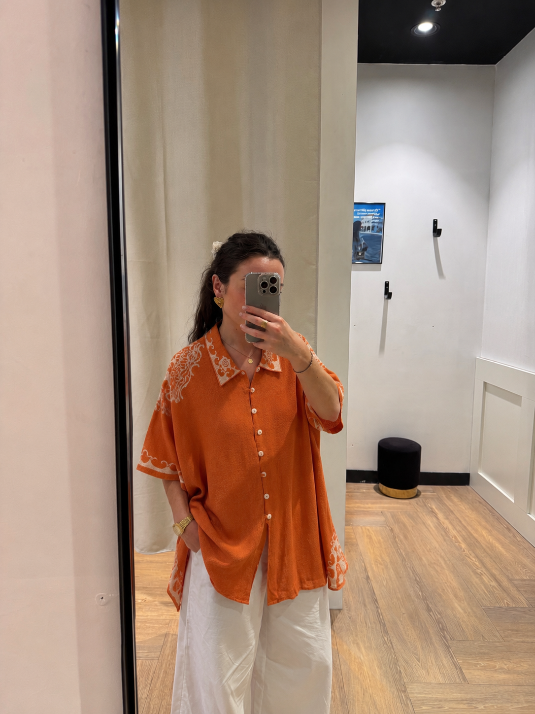 Blouse vintage à motifs XL
